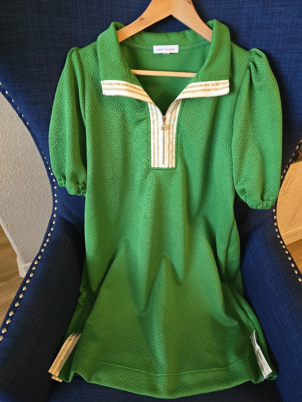 Sporty Vibrant Green Textured Midi Dress Sporty- Women
